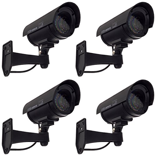 4x Smartfox Dummy Kamera Überwachungskamera Kameraattrappe Fake mit LED in schwarz 4x Smartfox Dummy Kamera Überwachungskamera Kameraattrappe Fake mit LED in schwarz