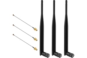 Pixelure Antena Lora de 868 MHz 5 dBi/50 Ω/VSWR <1,5/195 mm SMA Macho + Cable de IPEX a SMA Hembra para Meshtastic Lora, ESP32 OLEDLora Board, Lora32 V3, HTCC-AB02S, LoRa32u4 II (3 Unidades)