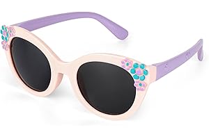 Hifot Polarizzati Occhiali da Sole Bambina 3 Anni ai 8 Anni, Protezione UV400 Occhiali da Sole Bambino Bambina, Moda Montatura Flessibile in TPEE Sunglasses per Bambini Ragazze e Neonata