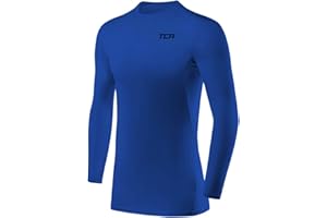 TCA Men's HyperFusion Compression Base Layer Top Long Sleeve Under Shirt - Crew/Mock