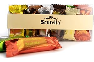 SCUTELLA' 1930 ANTICA PASTICCERIA ARTIGIANALE SCUTELLÀ ANTICA PASTICCERIA ARTIGIANALE Torroncini Assortiti: Morbido al Bergamotto, Gianduia, Pistacchio, Croccante Pura Mandorla e Miele, Croccante Cioccolato come da Antica Ricetta Artigianale 250g