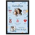 Ibgyor Store Personalized Baby Memory Collage Frame – Customizable with Baby’s Name, Birth Details, and Photos | Ideal for Baby Showers, Newborn Gifts, First Birthday Keepsake,BLCKBRNBBYBOY(16x20)