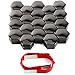 Produktbild 20x Universal 17mm Kunststoff Nut Abdeckkappe Schraube Auto Mutter Covers Bolt Radkappen inkl. 2x Abziehhaken