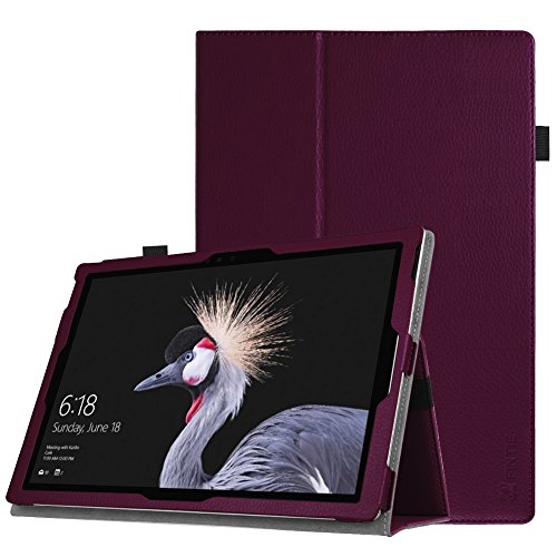 Fintie Microsoft Surface Pro 4 / Surface Pro 2017 Hülle Case - Hochwertige Kunstleder Slim Fit Stand Tasche Schutzhülle Etui Cover mit Stylus-Halterung für Microsoft Surface Pro 4 / Surface Pro 2017 (12,3 Zoll) Tablet-PC, Lila
