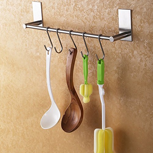 Selbstklebender Handtuchhalter gebürstetem Edelstahl Handtuchstange Ohne Bohren Bad und Küche 55cm - 4