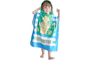 BIQIQI Bambini Telo Spiaggia, Cappuccio Vasca da Bagno, Doccia, Bacino di Nuotata Piscina per Ragazzi Età Accappatoio 2-8 Anni