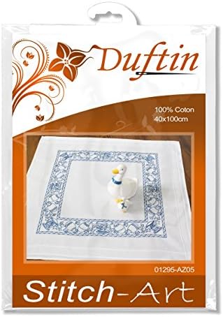 Duftin Sarah 01295-AZ05 Embroidery Table Runner / Cotton / Motif Easter Eggs / 40 x 100 cm