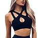Produktbild Damen Bluse,XXYsm Oberteile Sommer Blusen Sportoberteile Camisole Ärmellos Bandage Shirt Einfarbig T-Shirt Frauen Hemd Tank Tops Weste (S, Schwarz-C)