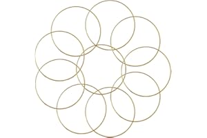 CENRONG Metal Floral Hoop Wreath,10 Pcs Gold Craft Hoop Metal Macrame Rings for DIY Christmas Wedding Wreath Dream Catcher and Macrame Wall Hanging Crafts (Metal 20cm)
