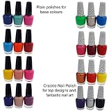 KurtzyTM 24x Crackling Nagellack Crackle Crack Cracking Lack Splitter Grafitti – 12 Grundfarben und 12 Crackle-Farben Decklacke mit Nail Art/Nageldesign Effekt – zerrissener Look - 2
