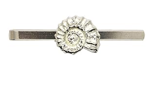 WILLIAM STURT FINE PEWTER Luxury Ammonite Fossil Pewter Tie Clip or Slide, Handcast by William Sturt