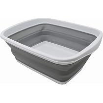 SAMMART Zusammenklappbare Wanne 10 Liter – Faltbare Schüssel, Platzsparend, BPA-frei (Grau)