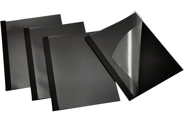 RAYSON Termiskt bindande skydd, 6 mm, 55 ark bindningskapacitet, A4, svart, förpackning med 25