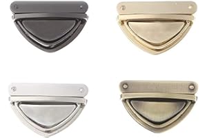 KanDery 4PCS Purse Making Lock, Clasp Catch Purse Push Lock, DIY Thumb Press Lock for Bag Making Book Leathercraft Fabric Handbag Wallet, 35x51mm