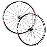 Shimano WH-R501 Wheel Set Black with Red Sticker