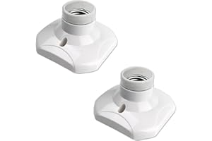 Akynite Douille de Plafonnier E27 à Vis pour Lampe Murale Intérieur, AC 230V, Support pour Ampoule LED, Base Plastique pour Plafond de Garage Atelier, Lot de 2