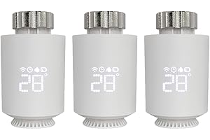 ‎FULLUKY Smartes Heizkörperthermostat Zigbee 3.0, WiFi Zusatzprodukt Kompatibel mit Alexa,Google Home,Smart TRV Thermostat Heizung,Steuerung per APP (3pcs)