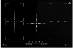 KKT KOLBE Induktionskochfeld 80 cm | Induktionsplatte Autark | Rahmenlos | 5 Zonen | 9 Stufen | 2 Flexzonen | Schnellaufheizung | BBQ-Funktion | IND7705FZ