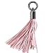 Produktbild RotSale® 1x Rose Gold Kunstleder Quaste Schlüsselanhänger mit Ladekabel für Lightning Anschluss Iphone 5 6 7 8 X Ipad Blitzschnittstelle Handy Troddel USB Datenkabel Schlüsselring Schlüsselbund Tasche Rucksack Deko