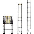 Multibao 3.8M / 12.5FT Telescopic Ladder Multi-Purpose Portable Telescoping Ladder Aluminium Extension Steps Ladder Adjustable Height EN131 Safe Standard 13 Steps 150kg Capacity