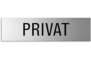 ‎OFFORM DESIGN Schild Privat 150x40 mm Türschild aus Aluminium Edelstahloptik selbstklebend