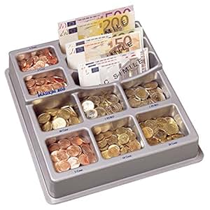 Vassoio Contamonete HMF Per Euro - 34x15cm, Nero, Con 8 Colonne - Foto 3