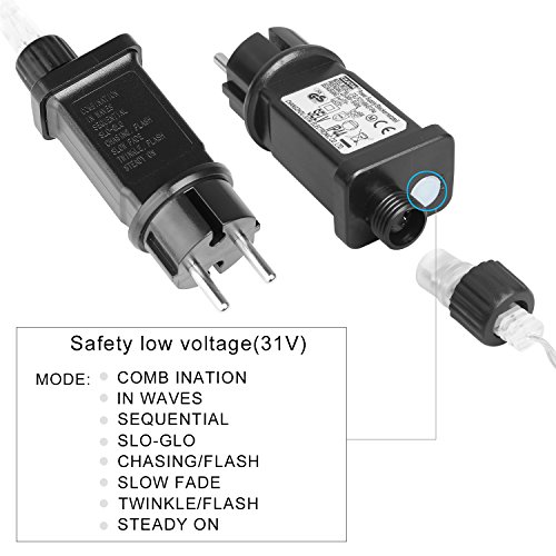 Denknova® LED Globe Lichterkette Innen Deko Glühbirne 10 Meter 100er LEDs DC 31V strombetrieben Stimmungsbeleuchtung Lichter für Feste, Weihnachten, Partys und Hochzeit / äußere Dekoration (Bunt) - 6