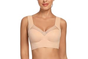 WOWENY Seamless Bras for Women Wireless Plus Size Sleep Bras Padded Thin Soft Comfy Sports Yoga Bra eveday Bras