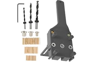 KEYOHOME 41 Pezzi Dima per Fori a Tasca 6/8/10 mm Dima per Spinatura Legno Guida per Spinatura per Angolo di Lavorazione del Legno (41pcs, grigio)