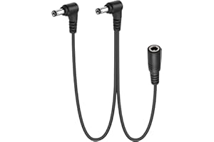 Pove Daisy Chain Power Cable - Premium Guitar Bass Accessories with 2/3/4/5/6/7/8-Way Right Angle Plug, 9V DC Compatibility (2-Way)
