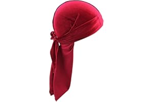 Berretto unisex in velluto a bandana Durag in seta pirata cappello avvolgente verde