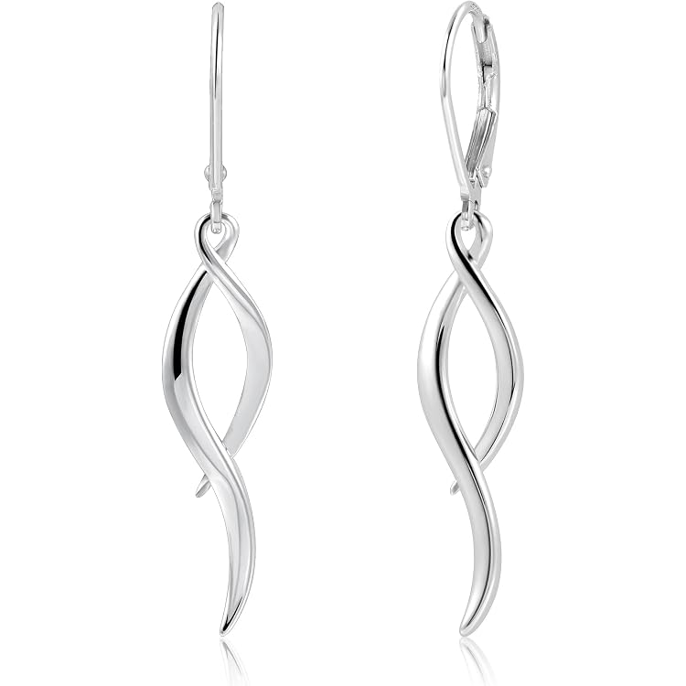 Boucles D'oreilles Pendantes Longues Femme - Argent 925 Plaqué Or 14K - Design épuré, Tige Confortable, Tenue Durable