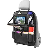 LEEMONDE Ryggstödsskydd för bil, bilstolsorganisatör, baksätesförvaring med surfplatta/telefonförvaring, vattentät multifunkt