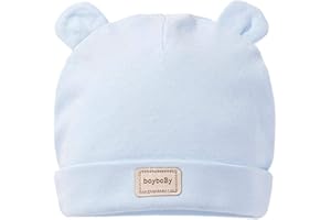 BEITO Beanie Baby Boy Newborn Ospedale Ragazza Cappello del Bambino della Scuola Materna Protezione con Orecchie del Forma 100% Cotone