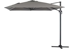 Habitat et Jardin Parasol déporté Sun 4" - 3 x 4 m - Gris