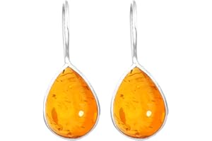 Handgemachte echte 925 Sterling Silber Tropfen Ohrringe Natürlicher Edelstein Onyx, Achat, Lapis, Karneol Birne Boho Schmuck für Frauen