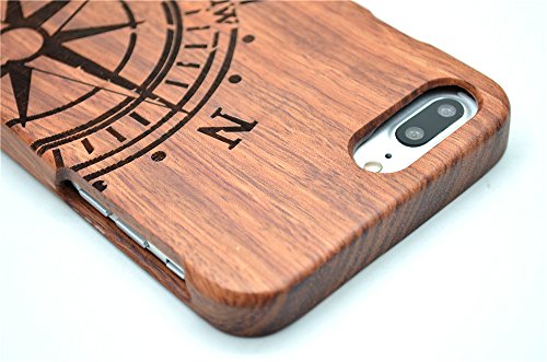 PhantomSky iPhone 7 8 Plus Funda de Madera   Serie de Lujo  Natural Hecha a Mano de Bamb   Madera Carcasa Case Cover para tu Smartphone - Comp  s Palisandro