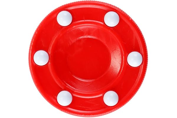 Hoite Hockeypuck – Puck Pro, 6-knappskonstruktion, 8 cm röda släta ytor, alla temperaturer – inline- och gatathockey