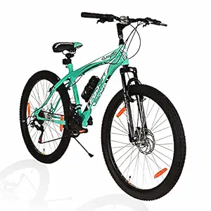 Leader Gladiator Unisex 26 Inches Wheel , 21 Inches Steel Frame High Carbon Steel Full Suspension Frame 21 Speed Gears Dual Disc Brakes All-Mountain Bicycle (6 Spoke, Black) Over 23 Years