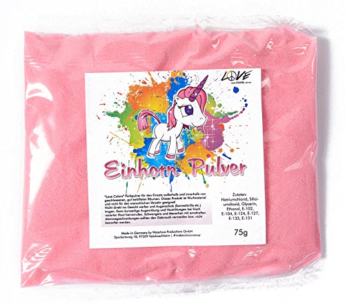 Love Colors EINHORNPULVER – Holi Gulal Farb Pulver – 5 x 75g Beutel / weltexklusives, wasserfeundliches Farbpulver / auch für INDOOR / wasserlöslich, leicht auswaschbar / antiallergen, Lebensmittelfarben / deutsche Produktion - 3