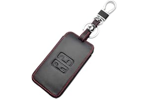BIGJIYU Genuine Leather Case 4 Buttons Flip Folding With Keychian For Renault Arkana Key Cover,Dacia Key Fob Holder,Dacia Sandero Accessories