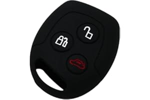Happyit Silicone Car Key Remote Control Cover Case for Ford Mondeo Fiesta Focus C-Max KA GALAXY 3 Button Key (Black)