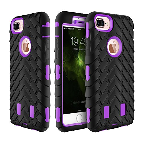 FQIAO iPhone Plus PC+TPU Back Case 2-in-1 Shockproof Hybrid Protective  Anti-slip Durable Protection Defender Cover for Apple iPhone Plus inch