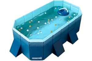 BEST DIRECT INDUSTEX Foldable Swimming Pool, Children's Pool, Suitable for Dogs, Detachable, Portable Multi-functional Outdoor PVC and Non-Slip - 180 x 110 x 50 cm