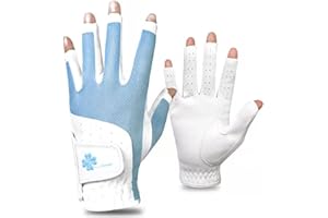 CINGHI LUSSO Golfhandschuhe für Erwachsene, atmungsaktiv, fingerlos, für Damen, elastisches Lycra-Gewebe, ein Paar linke und rechte Hände -18-21