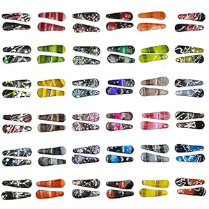 Karki Fusion 36 pair Colorful Multi print Hair Clips TicTac Hair Pins Hair Accessories for Kids, Girls & Toddler (Pack of 36)
