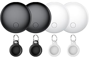 CASCHO Air Tracker Tag-4 Pack, Item Finder Works with Find My App (iOS Only), Luggage Tracker for Keys, Bags, Wallets, Replaceable Batteries Last 1 Year, 100dB Loud Beep, Worldwide Tracking, IP67 Waterproof