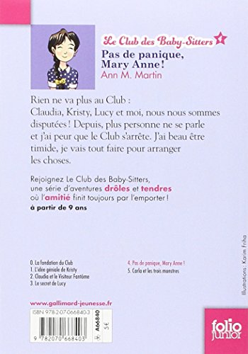 Le Club des Baby-Sitters, 4:Pas de panique, Mary Anne!