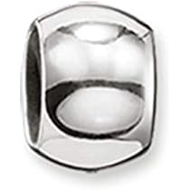 Thomas Sabo Dames Heren veiligheidsketting Karma kralen 925 sterling zilver zwart siliconen KS0003-585-12, sterling zilver, geen edelsteen, Sterling zilver, Geen edelsteen