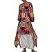 Produktbild Damen Kleider,Rosennie Damen Vintage Kleid Herbst und Winter Lamgarm Knielangkleid Partykleider für Damen Übergröß Kleider Maxi Lange Kaftan Kleid Patchwork Unregelmäßige Kleider